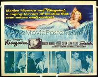 1r031 NIAGARA title card '53 classic artwork of gigantic sexy Marilyn Monroe on famous waterfall!
