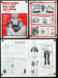 1r019 SOME LIKE IT HOT movie pressbook '59 Lemmon, Curtis & Marilyn Monroe in Billy Wilder classic!