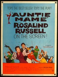 1s006 AUNTIE MAME 30x40 movie poster '58 classic Rosalind Russell family comedy from play and novel!