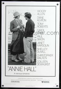 1s070 ANNIE HALL linen one-sheet movie poster '77 Woody Allen, Diane Keaton, a nervous romance!
