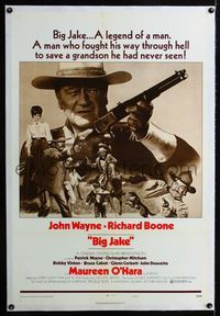1s084 BIG JAKE linen style B one-sheet '71 John Wayne was a legend of a man who fought through Hell!