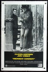 1s273 MIDNIGHT COWBOY linen one-sheet movie poster '69 Dustin Hoffman, Jon Voight, John Schlesinger