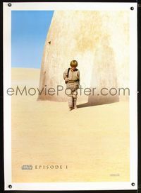 1s309 PHANTOM MENACE linen style A teaser 1sh '99 cool image of young Anakin w/Darth Vader shadow!