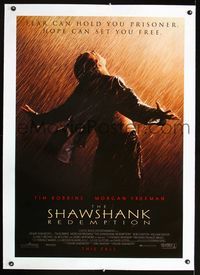 1s348 SHAWSHANK REDEMPTION linen advance one-sheet poster '94 Tim Robbins prison escape classic!