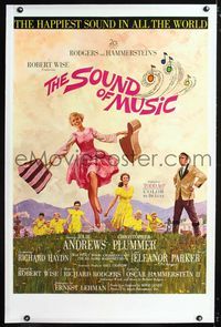 1s358 SOUND OF MUSIC linen one-sheet poster '65 classic artwork of Julie Andrews by Howard Terpning!