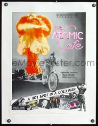 1s017 ATOMIC CAFE linen special 18x24 movie poster '82 great colorful nuclear bomb explosion image!