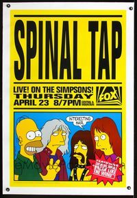 1s008 SPINAL TAP LIVE! ON THE SIMPSONS! linen teaser TV poster '92 parody artwork by Matt Groening!