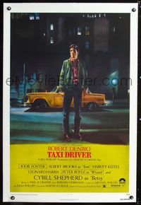 1s380 TAXI DRIVER linen one-sheet poster '76 classic artwork of Robert De Niro, Martin Scorsese