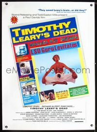 1s393 TIMOTHY LEARY'S DEAD linen one-sheet movie poster '96 great image of the LSD guru levitating!