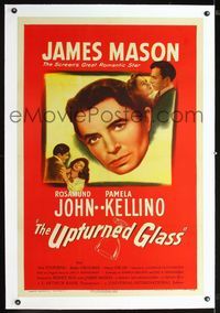 1s404 UPTURNED GLASS linen one-sheet '48 artwork of the screen's great romantic star James Mason!