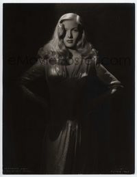 1t134 VERONICA LAKE deluxe 11x14 '40s great sexy portrait in shimmering gown with hands on hips!