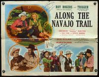 1t005 ALONG THE NAVAJO TRAIL signed style B half-sheet '45 by Roy Rogers & Dale Evans to Ray Campi!
