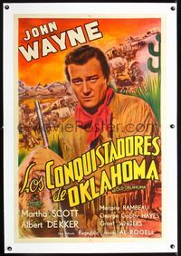 1u158 IN OLD OKLAHOMA linen Argentinean R50s different super close up of John Wayne in buckskin!