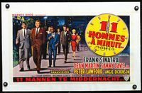1u212 OCEAN'S 11 linen Belgian '60 best artwork of Sinatra & the Rat Pack walking on sidewalk!
