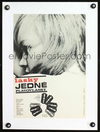1u249 LOVES OF A BLONDE linen Czech poster '65 Milos Forman's Lasky Jedne Plavovlasky, art by Palcr!