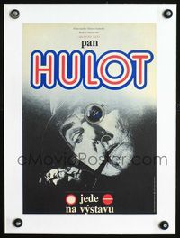 1u254 TRAFFIC linen Czech poster '73 cool different image of Tati as Mr. Hulot as Sherlock Holmes!