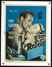 1u079 FOUNTAINHEAD linen French 23x32 '49 2 images of Gary Cooper & Patricia Neal, Ayn Rand classic!