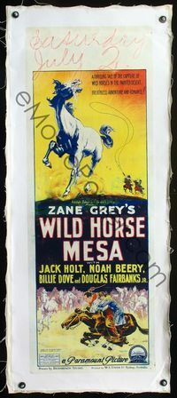 1u030 WILD HORSE MESA linen long Aust daybill '25 Zane Grey, cool Richardson Studio stone litho art!