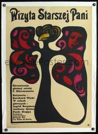 1u144 VISIT linen Polish 23x33 movie poster '64 wild completely different art by Lemica!