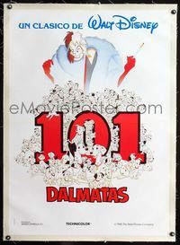 1u056 ONE HUNDRED & ONE DALMATIANS linen Spanish poster R85 most classic Walt Disney canine movie!