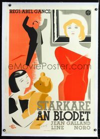 1u046 MATER DOLOROSA linen Swedish movie poster '35 Abel Gance, really cool artwork by Ujertquist!