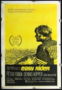 1v038 EASY RIDER linen 40x60 movie poster '69 Peter Fonda, Dennis Hopper, motorcycle biker classic!