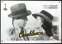 1v057 CASABLANCA linen French poster R90s best super close up of Humphrey Bogart & Ingrid Bergman!