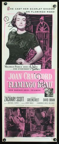 1v165 FLAMINGO ROAD insert movie poster '49 ultimate smoking bad girl Joan Crawford!