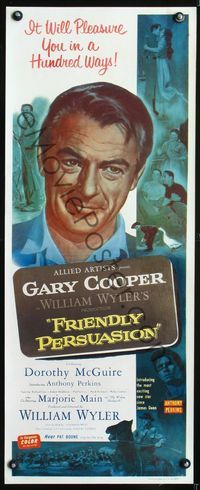 1v166 FRIENDLY PERSUASION insert '56 Gary Cooper in a movie that will pleasure you in 100 ways!