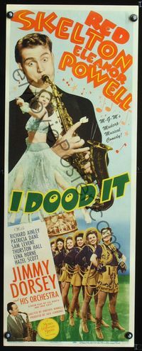 1v169 I DOOD IT insert poster '43 sexy Eleanor Powell, Red Skelton & Jimmy Dorsey both playing sax!