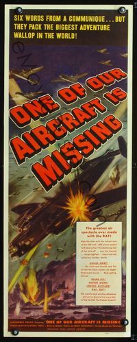 1v180 ONE OF OUR AIRCRAFT IS MISSING insert '42 Powell & Pressburger, cool bomber airplane art!