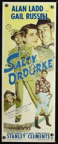1v189 SALTY O'ROURKE insert movie poster '45 Alan Ladd, Gail Russell, horse racing & gambling!