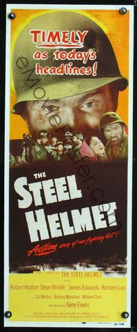 1v194 STEEL HELMET insert poster '51 Robert Hutton, Sam Fuller's action story of our fighting G.I.s!