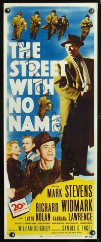 1v198 STREET WITH NO NAME insert movie poster '48 Richard Widmark, Mark Stevens, film noir!