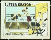 1w079 BATTLING BUTLER LC '26 wonderful image of Buster Keaton boxing in the ring, plus cool art!