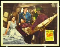 1w085 BLACK SWAN LC '42 pirate Anthony Quinn ties up Tyrone Power as sexy Maureen O'Hara watches!