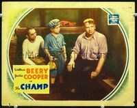 1w095 CHAMP movie lobby card '31 washed up heavyweight boxing champ Wallace Beery & Jackie Cooper!
