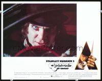 1w099 CLOCKWORK ORANGE LC #1 '72 Stanley Kubrick classic, best close up of crazed Malcolm McDowell!