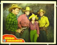 1w106 COWBOY COMMANDOS lobby card '43 Range Busters, Crash Corrigan, Dennis Moore & Max Terhune!