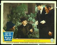 1w128 DR. JEKYLL & MR. HYDE movie lobby card '41 Ian Hunter & police find Mr. Hyde's murder weapon!