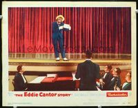 1w132 EDDIE CANTOR STORY movie lobby card #2 '53 Keefe Brasselle in blackface performs on stage!