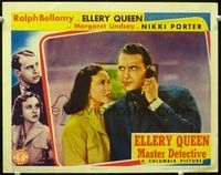 1w135 ELLERY QUEEN MASTER DETECTIVE LC '40 great close up of Ralph Bellamy & Margaret Lindsay!