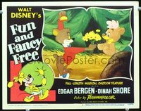 1w153 FUN & FANCY FREE LC #6 '47 Disney cartoon bear gives his girlfriend flowers, Mickey shown!