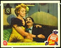 1w162 GO WEST movie lobby card '40 great image of Groucho Marx romancing young Diana Lewis!
