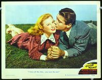1w165 GOOD NEWS LC #5 '47 great close romantic portrait of June Allyson & Peter Lawford in grass!