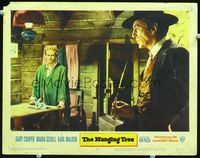 1w171 HANGING TREE LC #4 '59 Gary Cooper looks at Ben Piazza across room, directed by Delmer Daves!