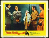 1w182 HONG KONG CONFIDENTIAL lobby card #8 '58 spy Gene Barry, Allison Hayes with gun & Arab boy!