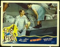 1w192 IN THE NAVY movie lobby card #7 R48 Bud Abbott with Lou Costello on ship in his underwear!