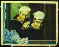 1w191 IN THE NAVY movie lobby card '41 best close up of Bud Abbott & Lou Costello in sailor suits!
