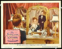 1w049 JOLSON STORY lobby card '46 Evelyn Keyes realizes that Larry Parks will never quit singing!